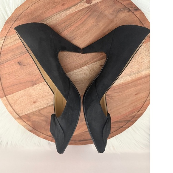 Naturalizer Black Suede Bow Pointed Toe Heels Women Size 8.5M Dress Shoes - Picture 7 of 9